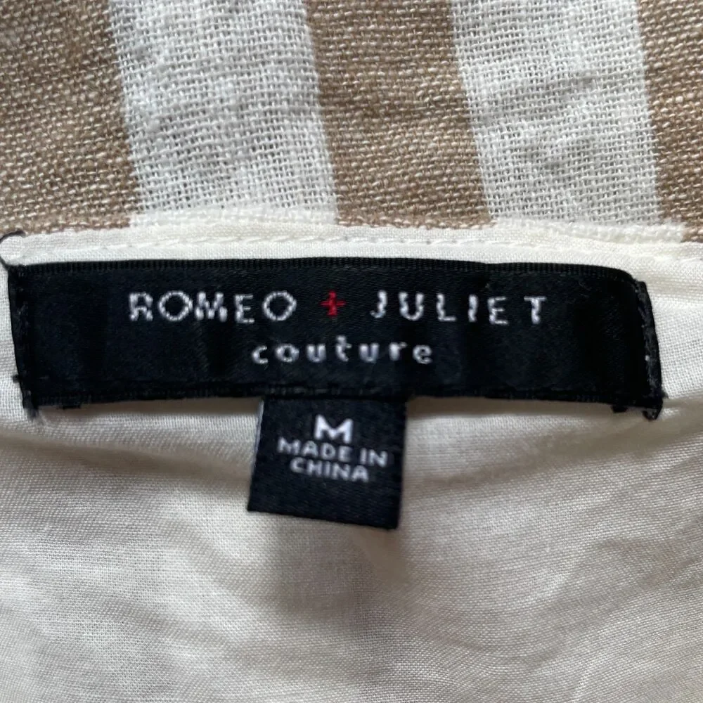 Romeo & Juliet Couture Striped Linen Jumpsuit M
